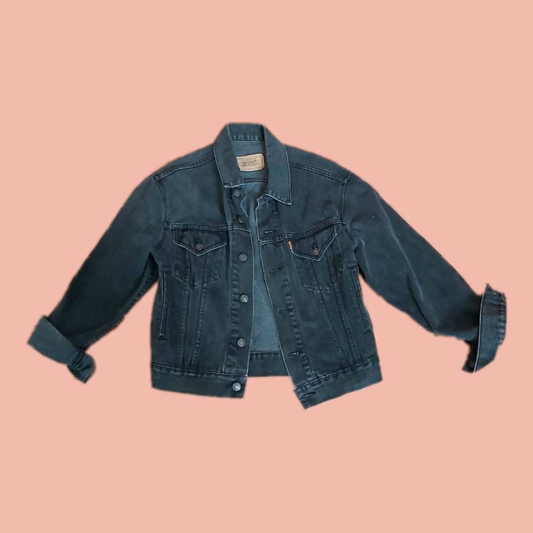 levis black denim jacket vintage