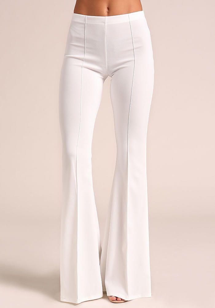 White Bell Bottom Pants
