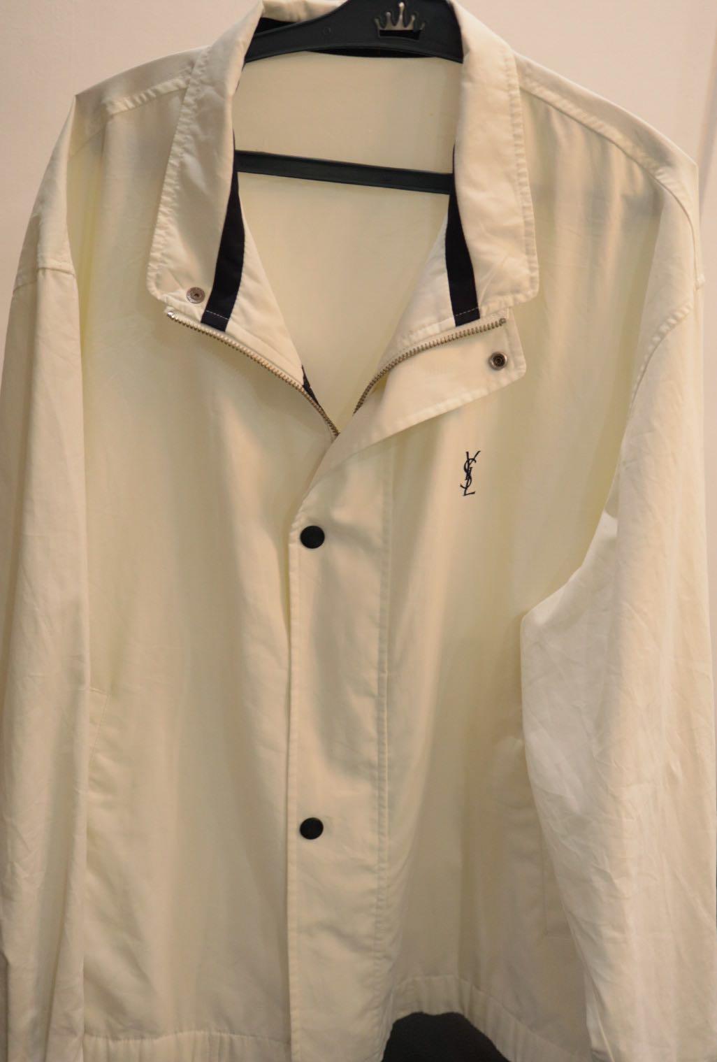 YSL Yves Saint Laurent White Coach Jacket