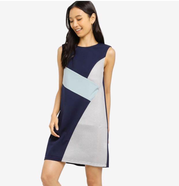 Zalora Colourblock shift dress Women s Fashion Dresses Sets Dresses on Carousell