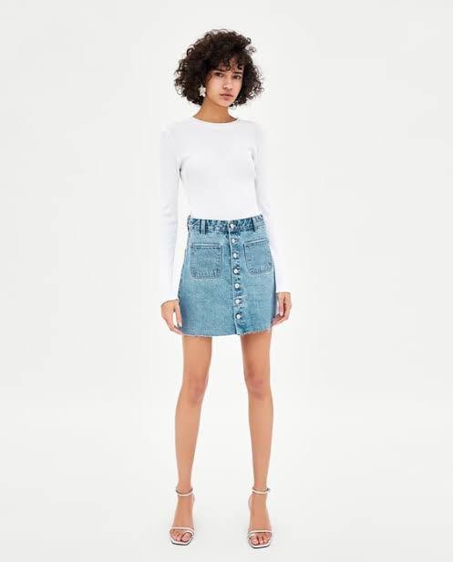 Zara button down top skirt