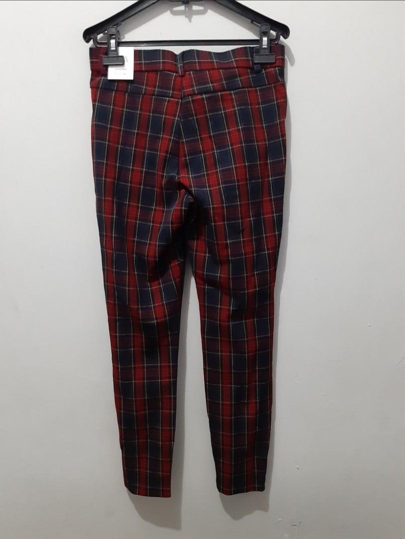 Zara plaid Tartan Pants trousers bukan 