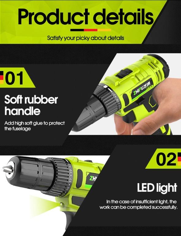 Zhipu cordless drill machine 12v Brand new with case