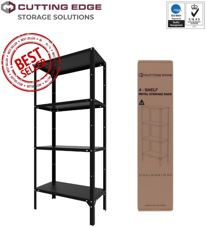 4 shelf metal storage rack