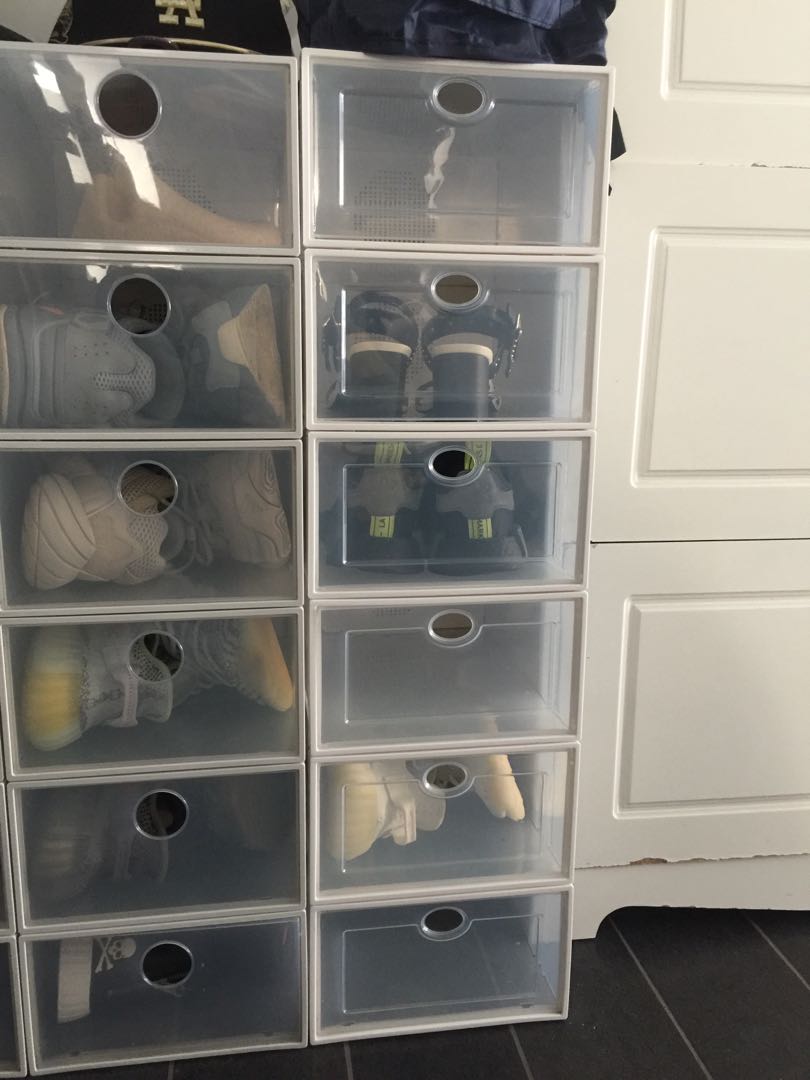 transparent drawer shoes box on 6 Transparent Shoe Boxes Furniture Shelves Drawers On Carousell