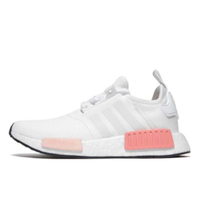 adidas white and peach shoes