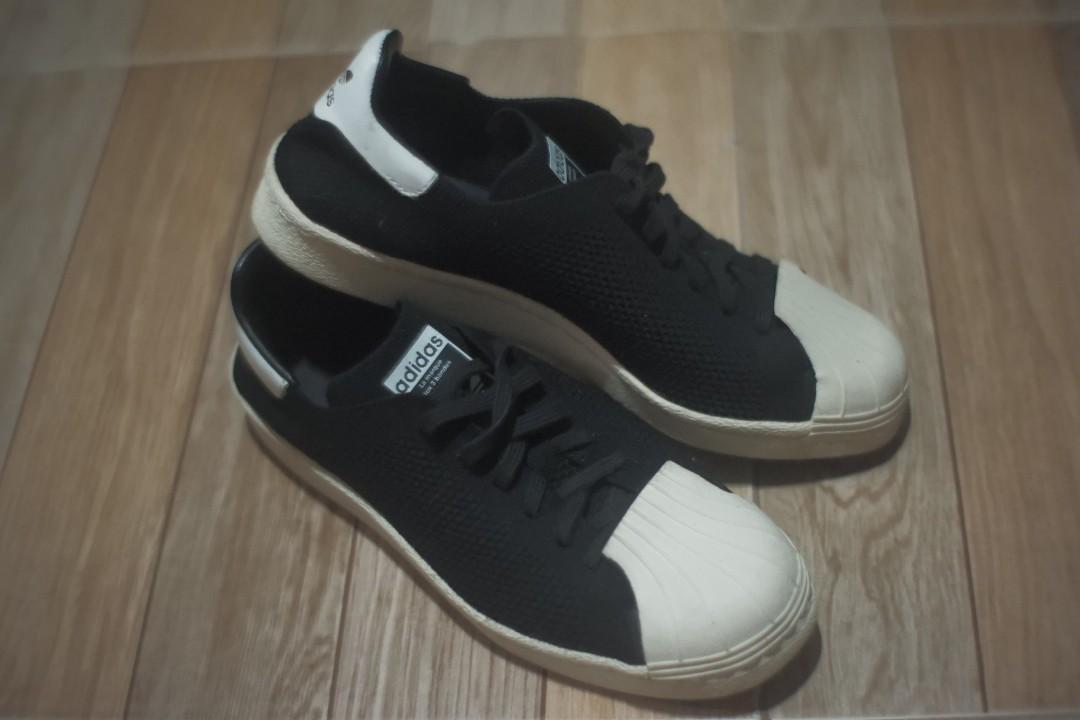 Adidas Superstar 80s Primeknit BLACK (Category: Dress Shoes) located in Makati City. Submitted by jyabb (Listing ID 275956707, Image 3). Description: over a week ago ADIDAS SUPERSTAR 80S PRIMEKNIT ALL BLACK Size Mens US 6.5 UK 37 Used once.