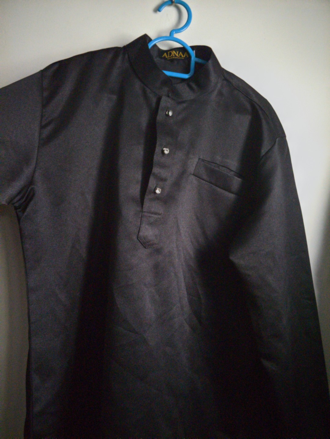 Adnaa Kl Baju Melayu Moden Slim Fit Hitam Men S Fashion Clothes Tops On Carousell