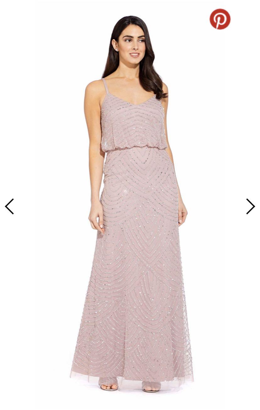 ADRIANNA PAPELL Art deco blouson beaded gown Women s Fashion Dresses Sets Evening dresses gowns on Carousell