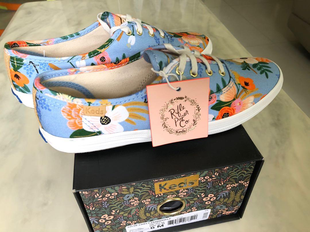 Available!) Keds x Rifle Paper Champion Lively Periwinkle