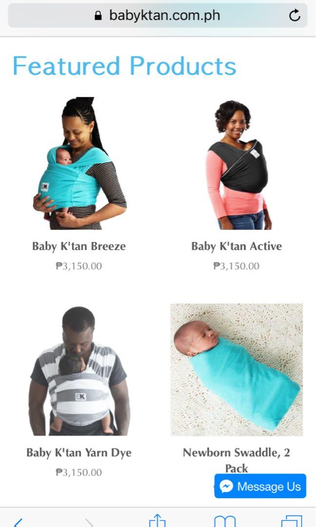 Baby K'Tan Baby Carrier Teal Color, Size Small (refer to Baby K'Tan