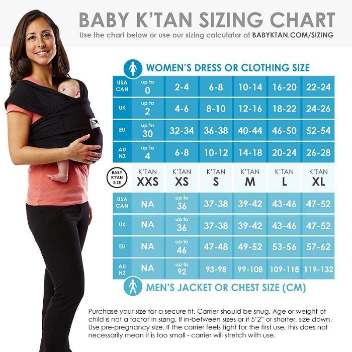 Baby K'Tan Baby Carrier Teal Color, Size Small (refer to Baby K'Tan