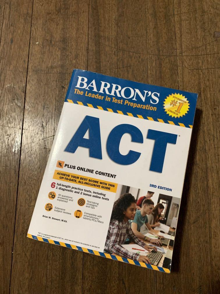 Barron’s ACT Test Prep 3rd Ed (Category: Textbooks) located in Quezon City. Submitted by shopfinesse (Listing ID 275889433, Image 1). Description: Barron’s ACT Test Prep 3rd Edition 6 full-length practice tests, 1 diagnostic, 2 bonus online tests Extensive subject reviews All questions answered and explained Test-taking strategies and tips Used, but in great condition! .