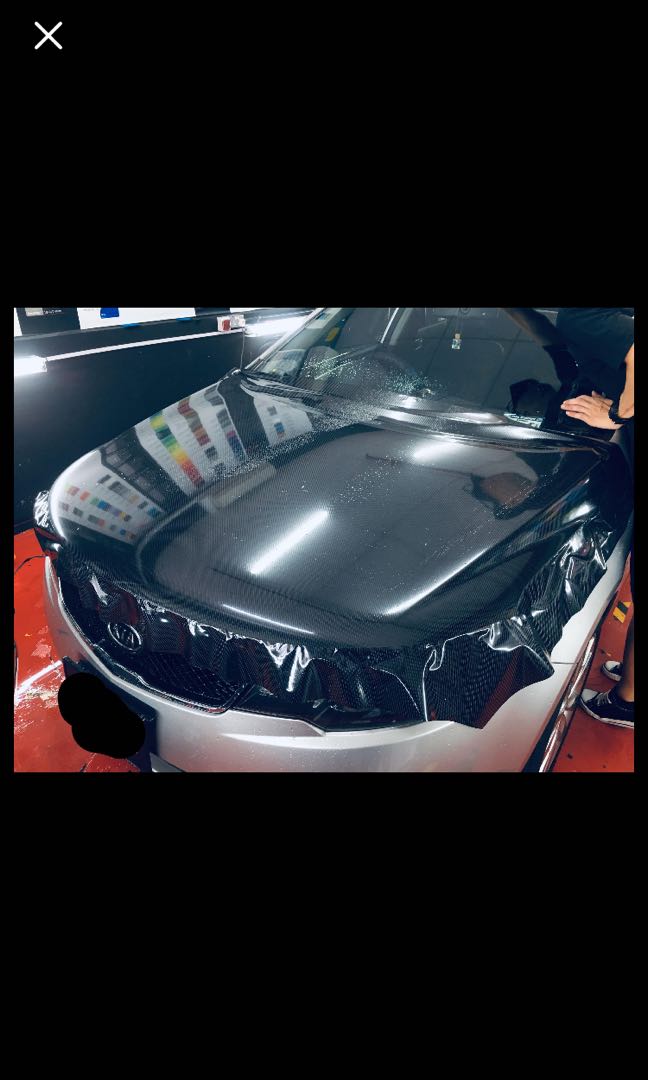 CF bonnet wrapping, Car Accessories, Accessories on Carousell