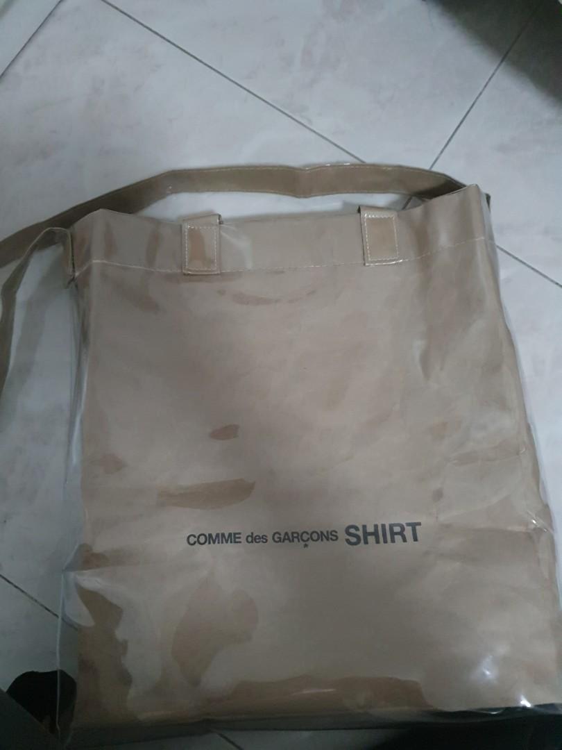 COMME DES GARCONS SHIRT PVC KRAFT PAPER MESSENGER TOTE BAG Men s Fashion Bags Sling Bags on Carousell