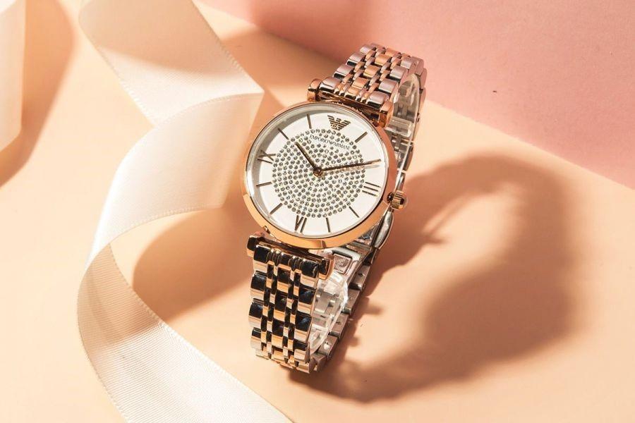 ladies emporio armani watch crystal pave dial ar1926