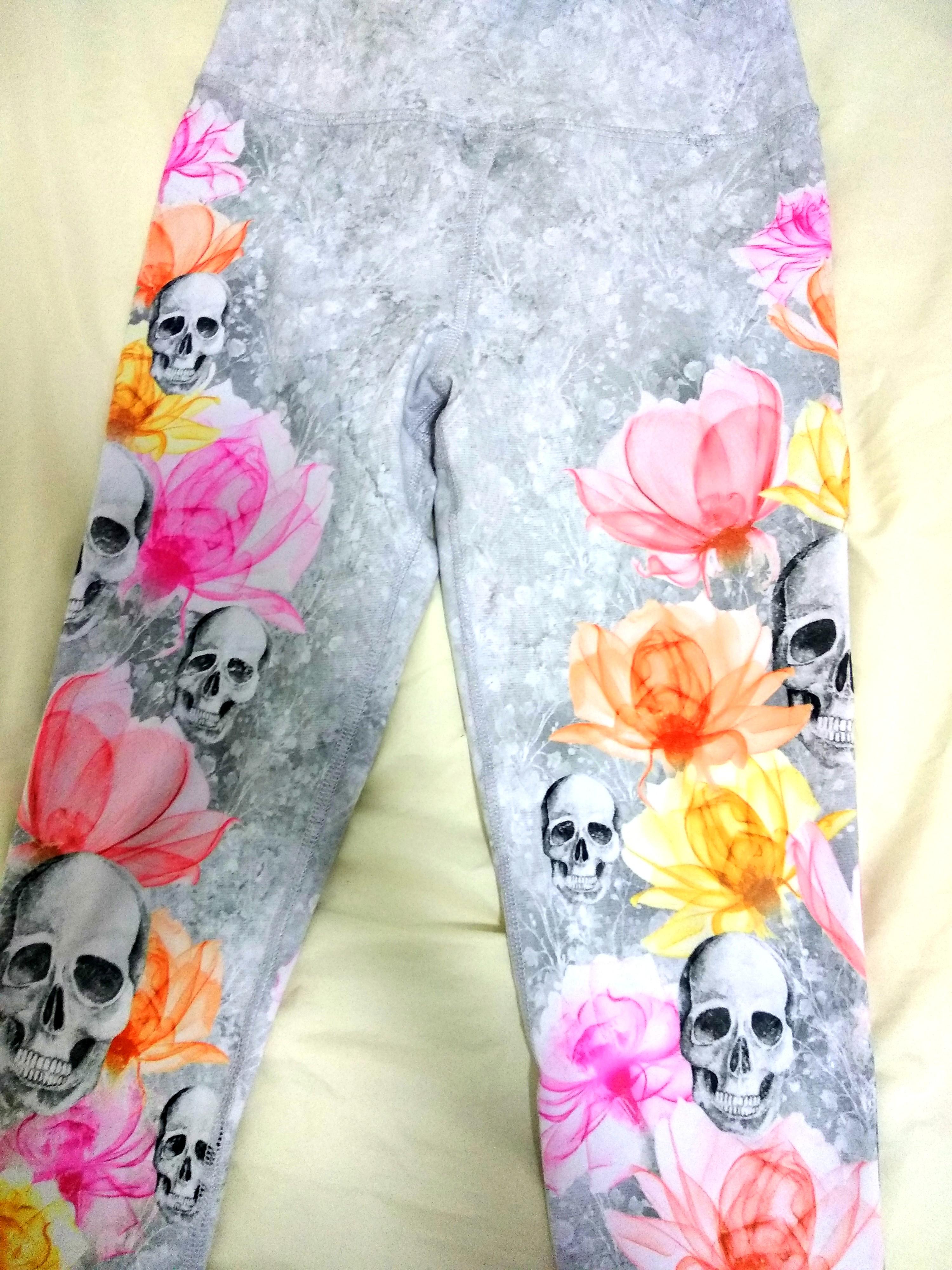 EVCR US brand boho skull floral yoga pants leggings, Women's