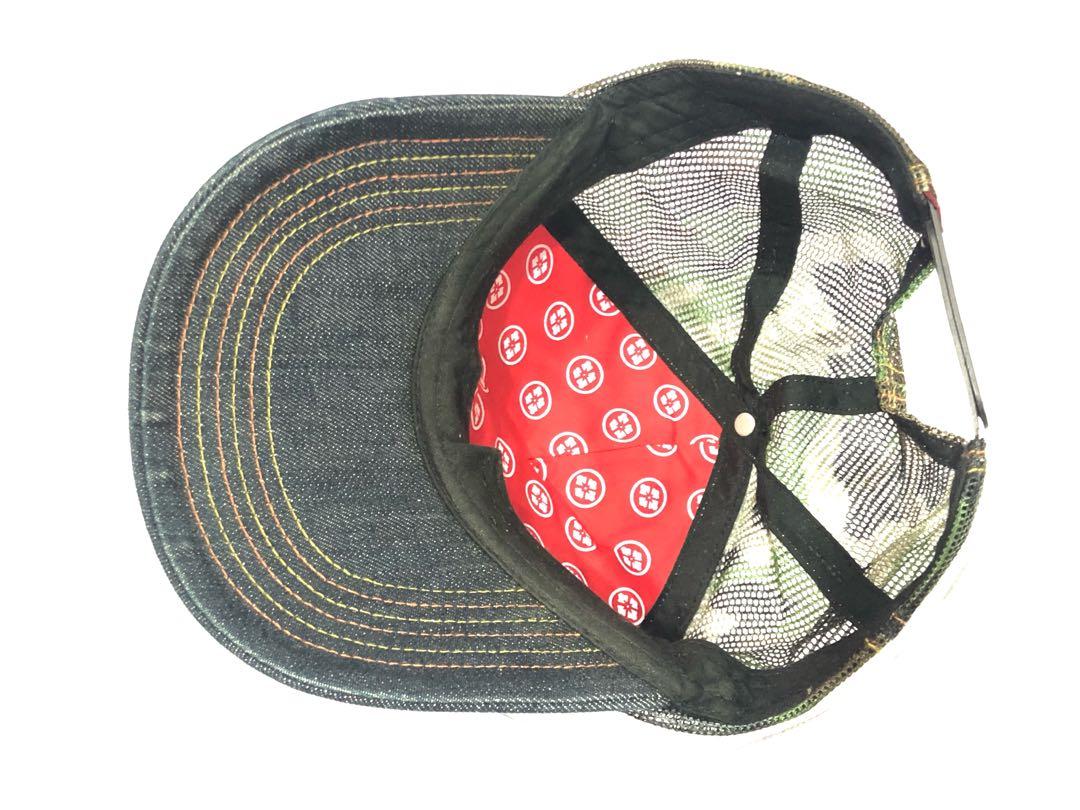 Evisu, Japan “Denim & Camo” Mesh Back Trucker Cap, Men's Fashion