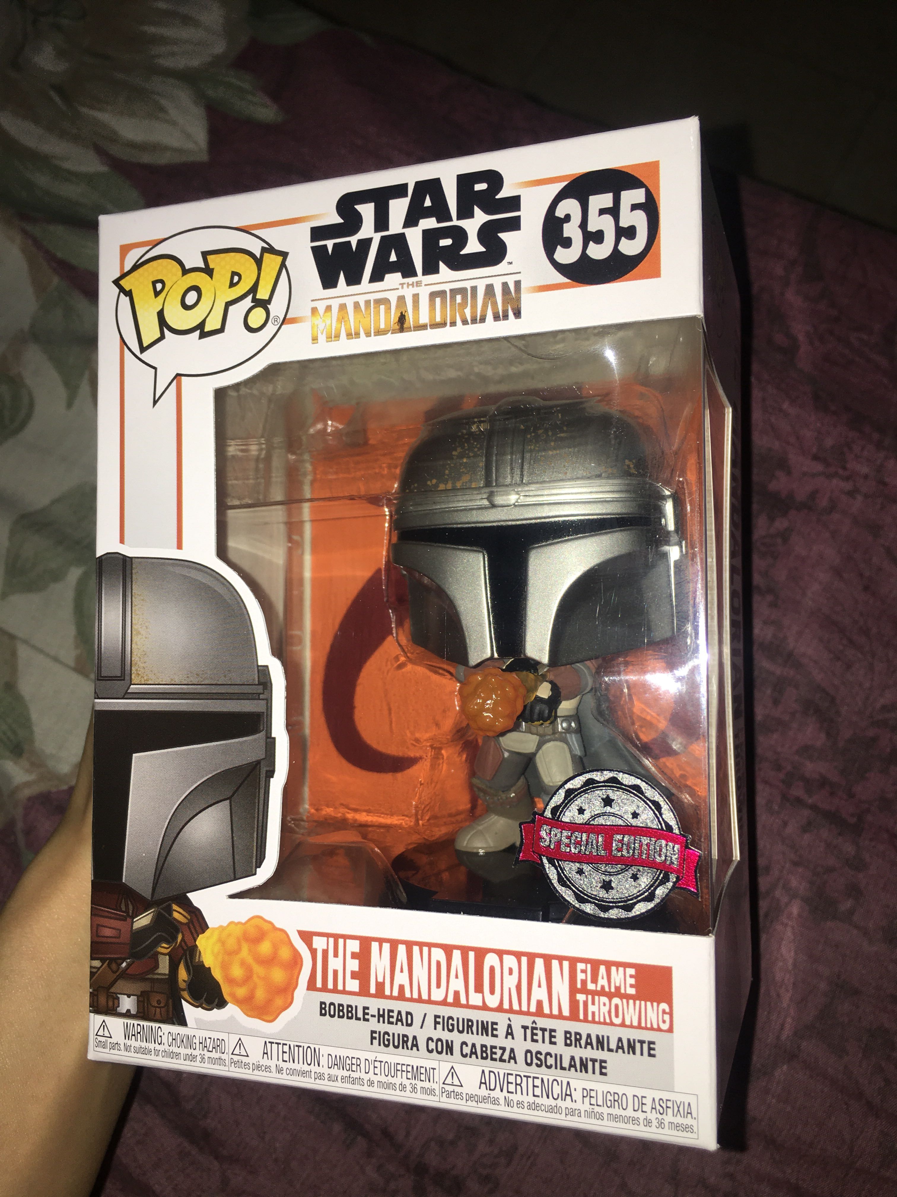 the mandalorian flame throwing funko pop