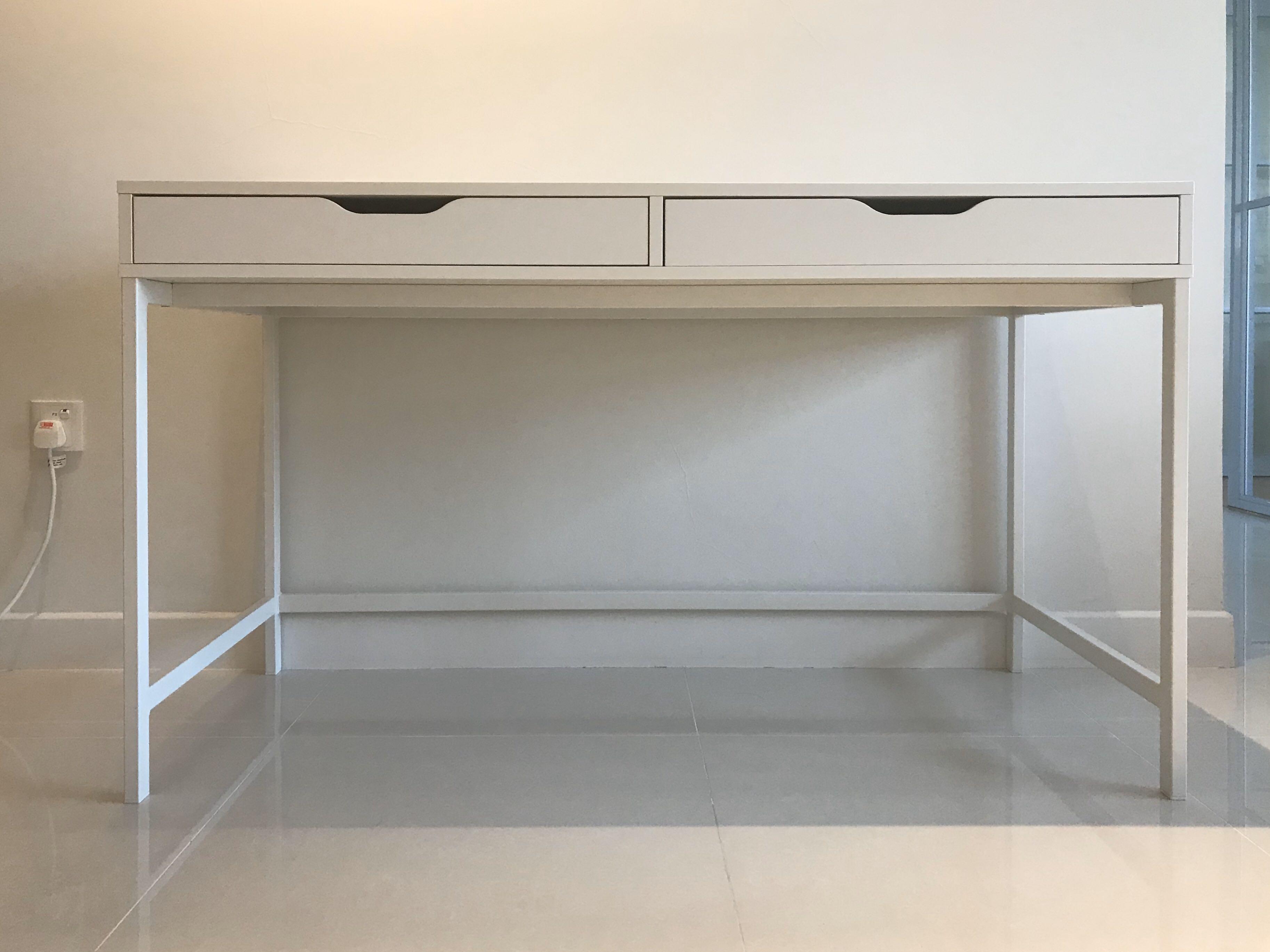 IKEA Alex computer desk with wires compartment in white