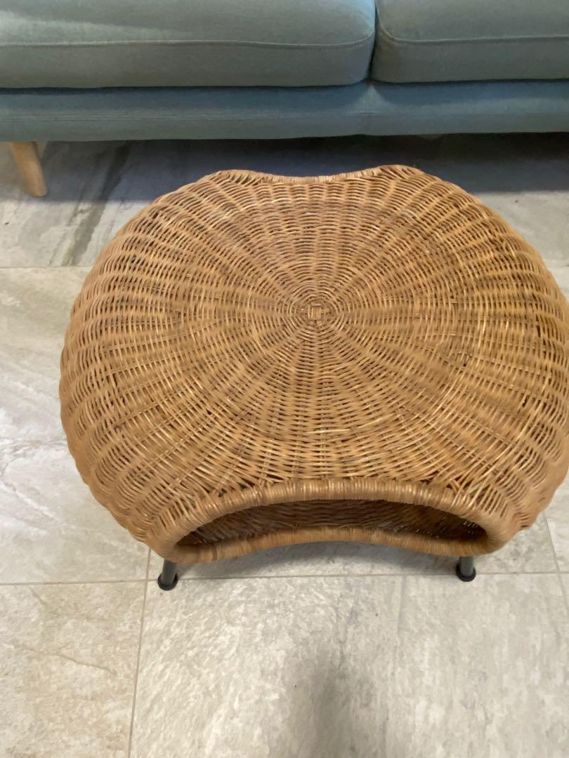 IKEA Gamlehult Rattan Footstool/Table, Furniture & Home Living
