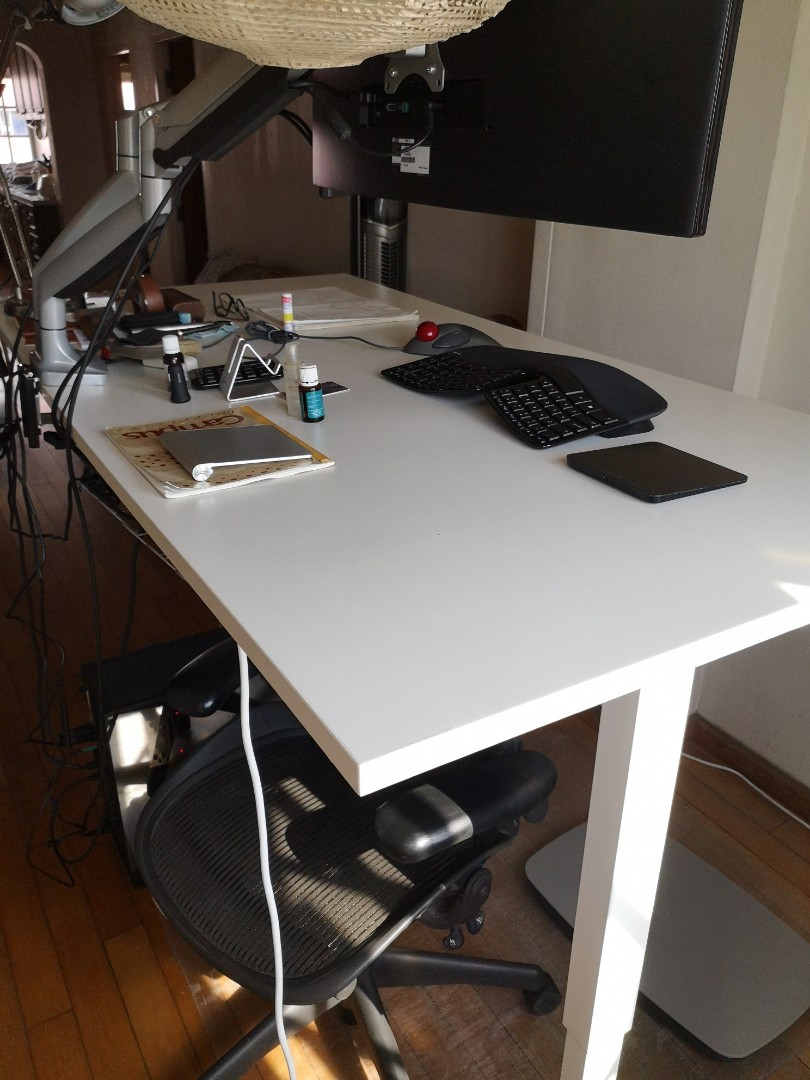 Ikea Standing Desk Adjustable With Manual Crank Furniture Tables Chairs On Carousell
