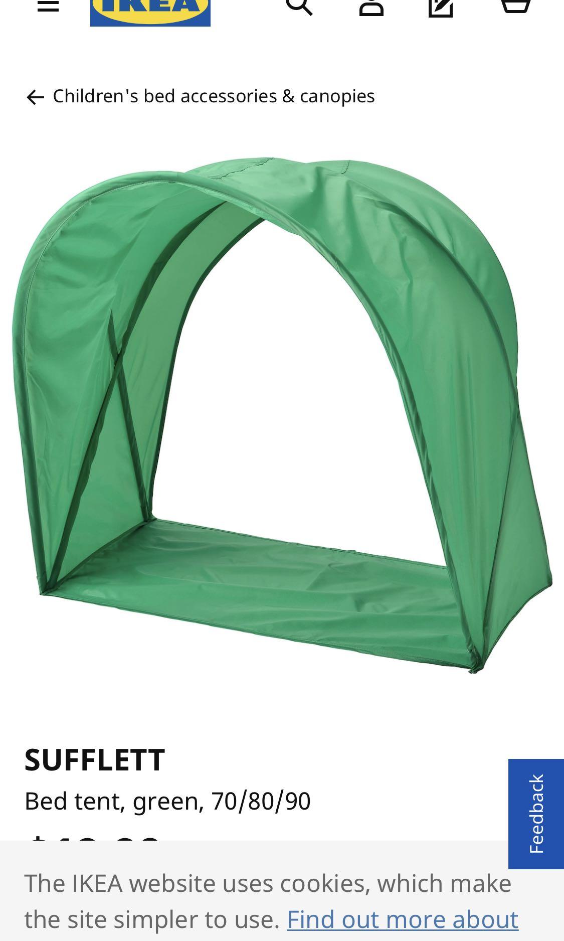 Ikea SUFFLETT Bed tent Pink Green Babies Kids Baby Nursery