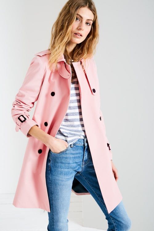 Jack wills pink trench coat cheap