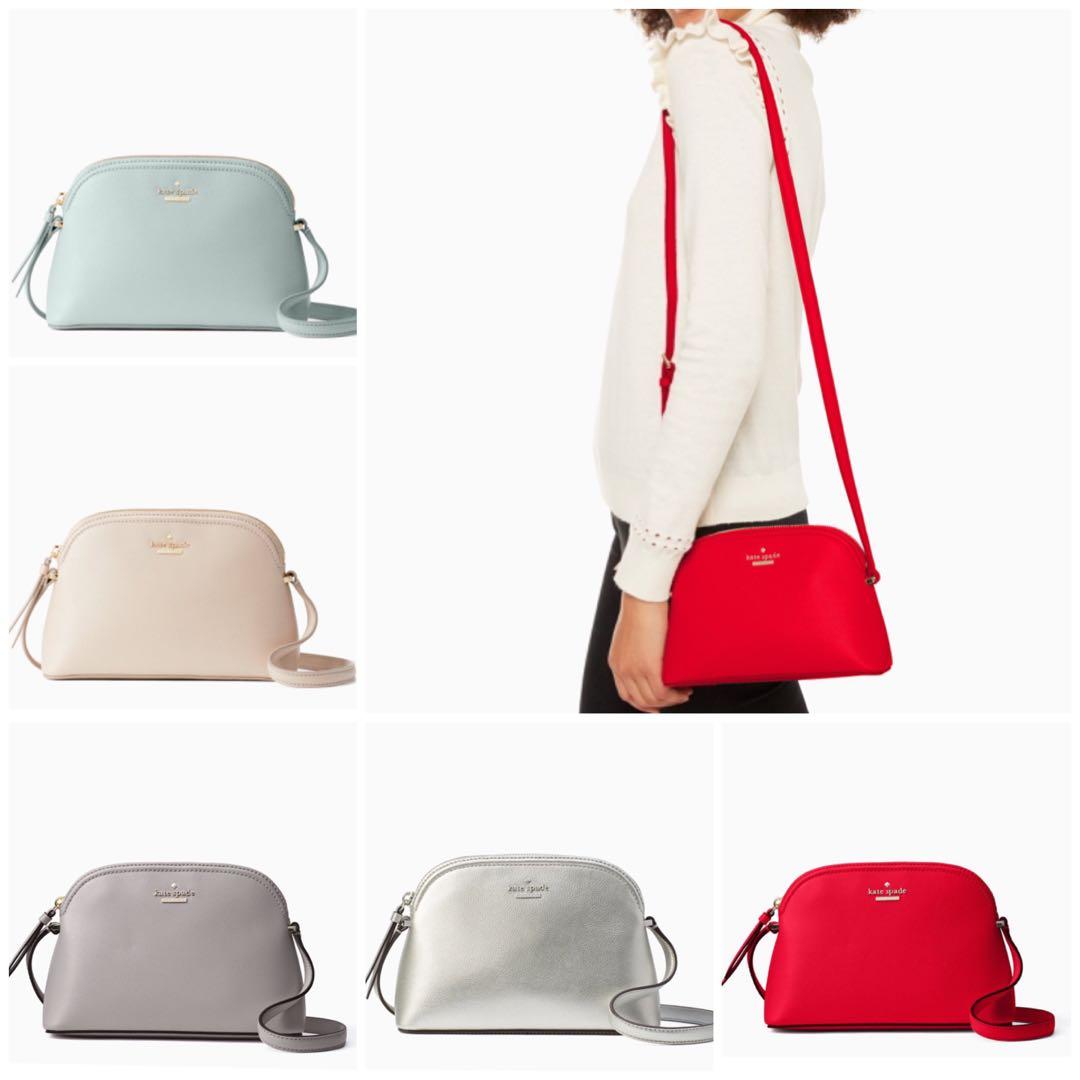 Kate Spade Patterson Drive Peggy Crossbody Slingbag Small Dome Misty Mint Light Blue Green Warm Beige Nude Neutral Soft Taupe Grey Light