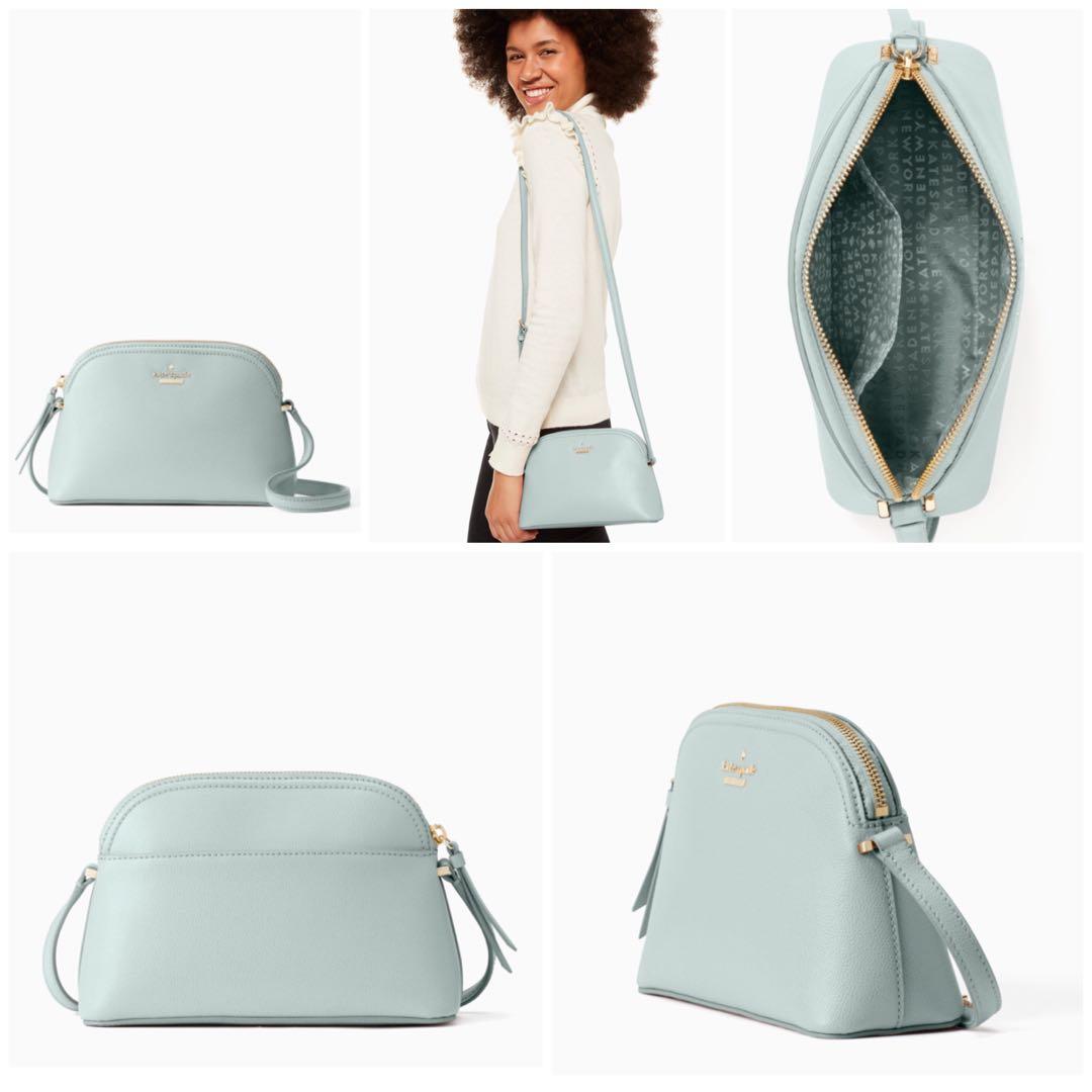 Kate Spade Patterson Drive Peggy Crossbody Slingbag Small Dome Misty Mint Light Blue Green Warm Beige Nude Neutral Soft Taupe Grey Light Metallic Silver Hot Chili Red Women s