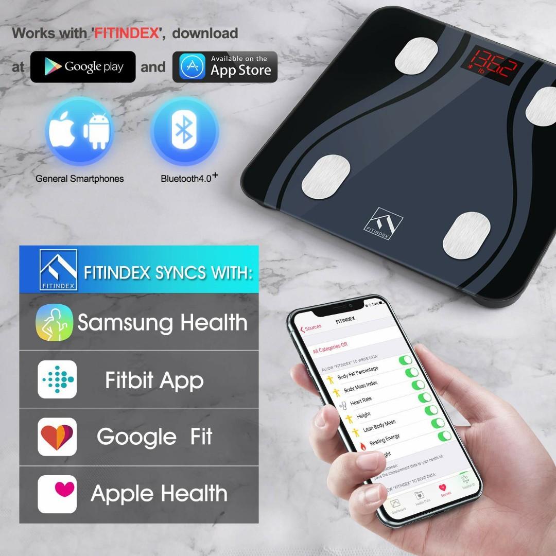 Scale for Body Weight - Bluetooth Smart Digital Body Fat Scale W/ 24  Measurements, Resting Heart Rate, Fitness App Sync, High Precision Body  Composition Monitor for Body Fat, BMI,& Muscle Mass, 400lbs