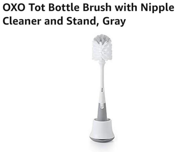  OXO Tot Bottle Brush with Nipple Cleaner and Stand - Gray : Baby
