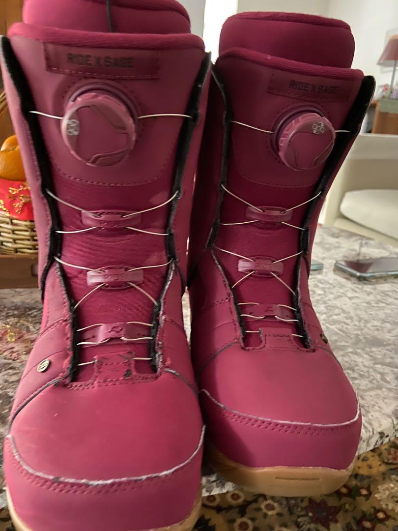red snowboard boots