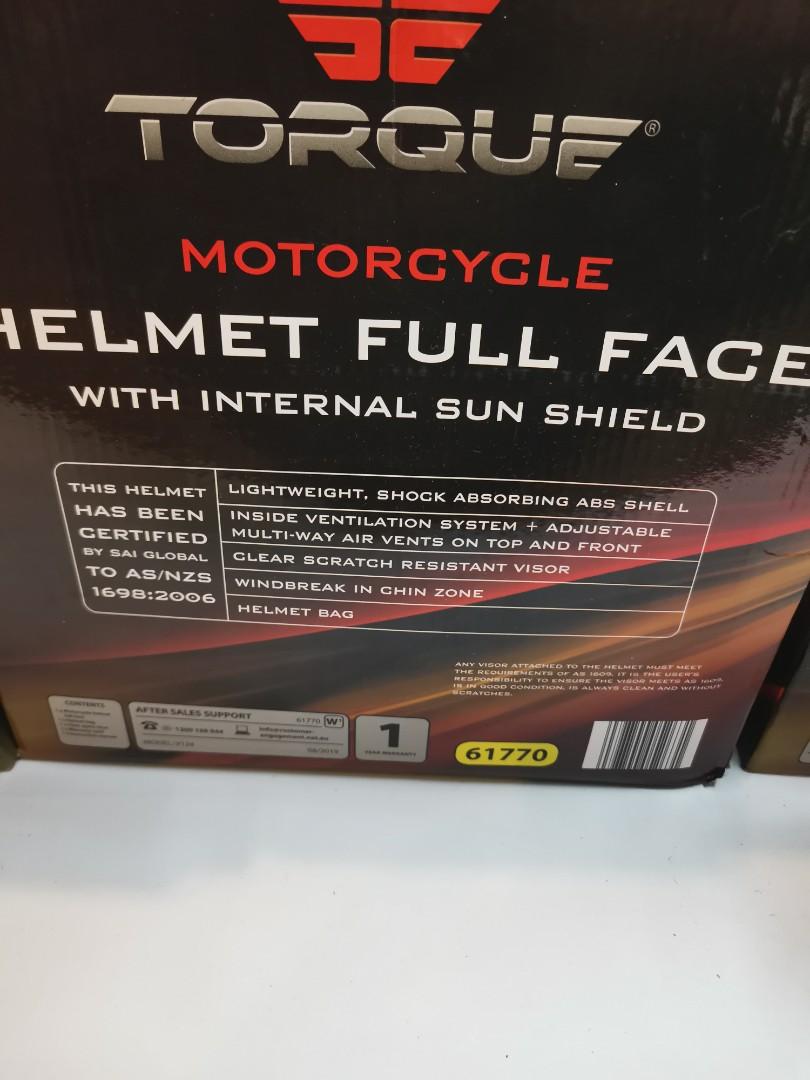 Torque helmet for sale full face. M, L 