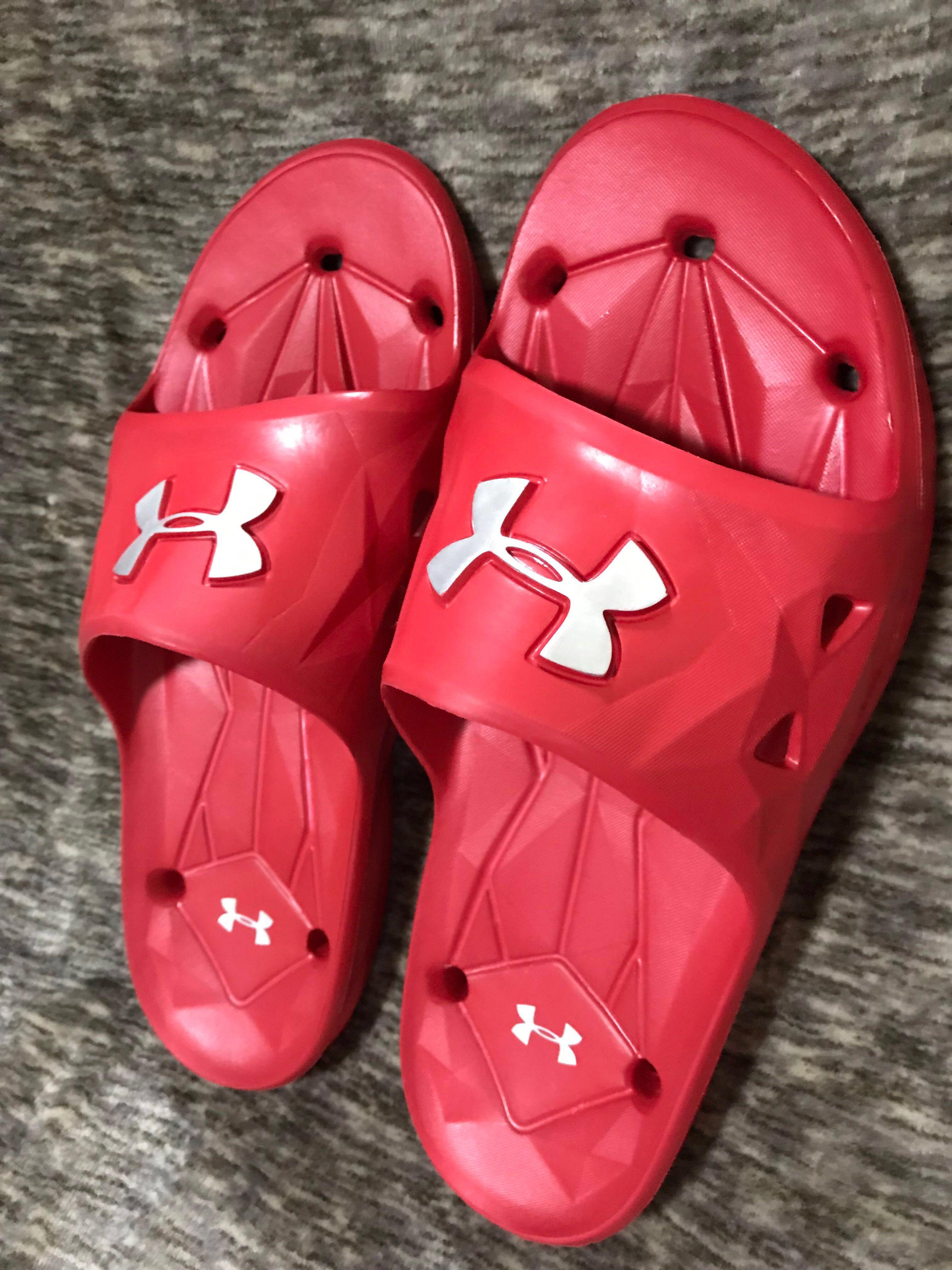 Under Armour Men s Locker III Slides Sandals RED ORIGINAL FROM