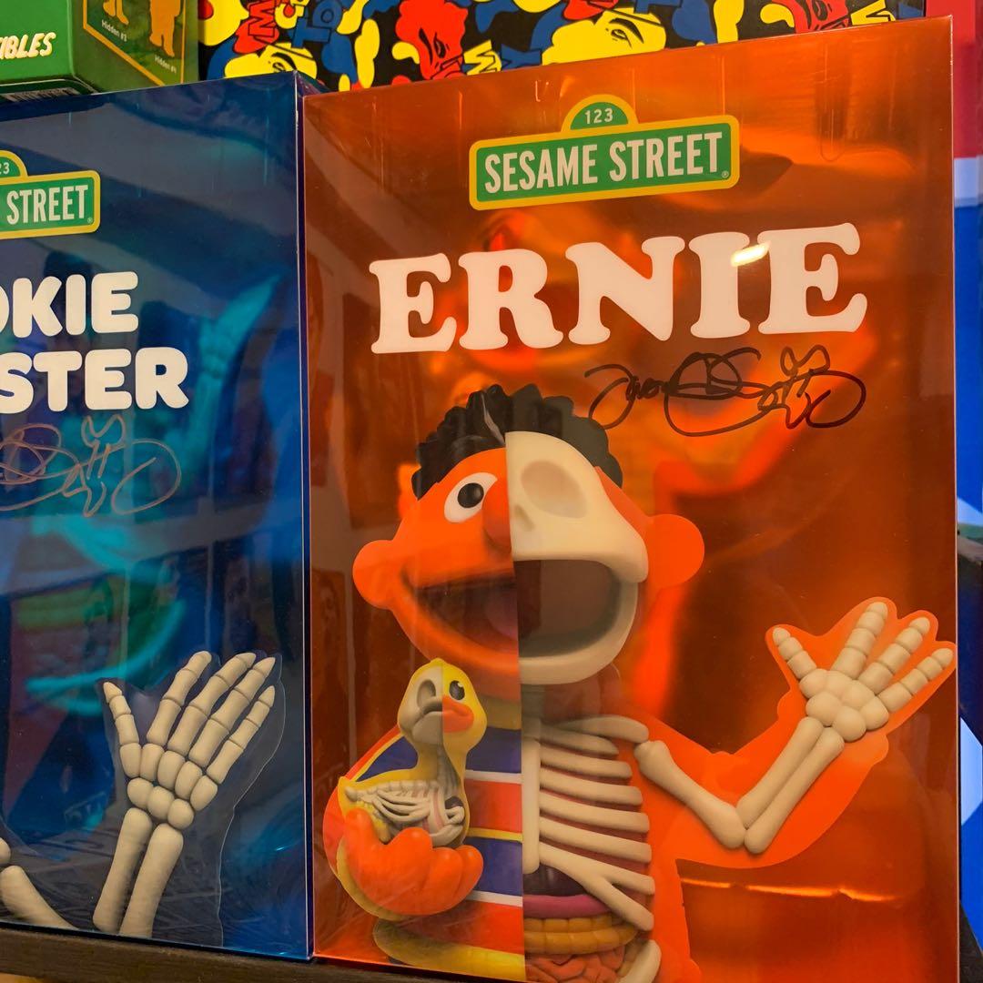 XXRAY Sesame Street Cookie Monster, Elmo,Bert & Ernie autographed set ...