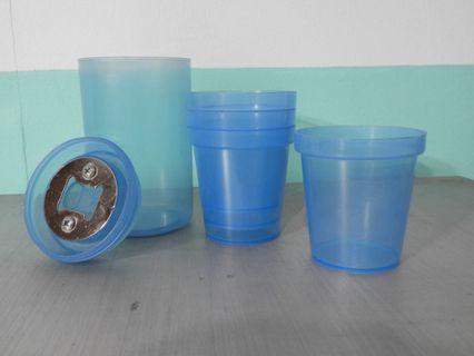 (FREE @ 500) Stackable cups and bottle opener for travel
