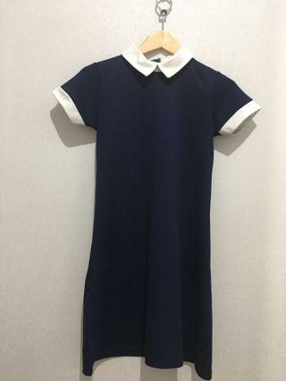 Navy Dress with white collar
