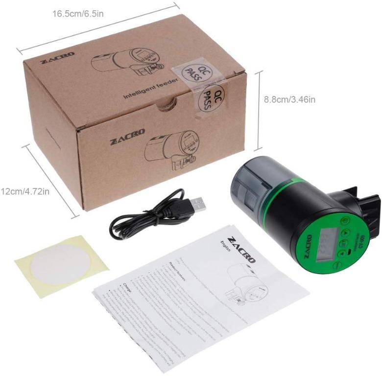 4321) Zacro Automatic Fish Feeder Rechargeable Timer Fish Feeder with
