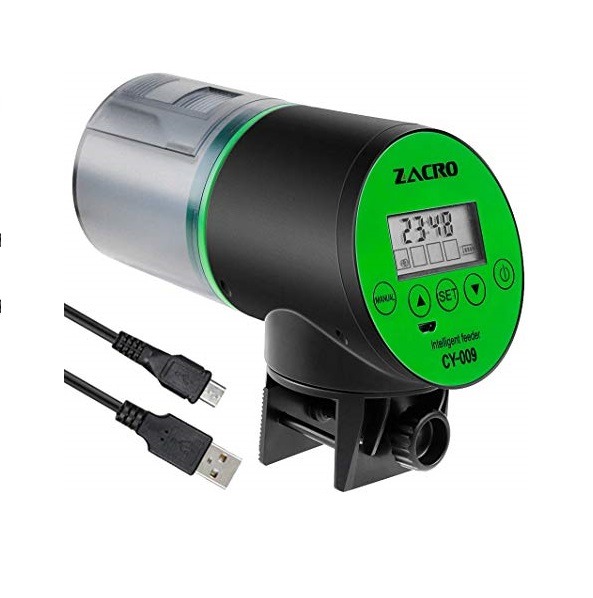 4321) Zacro Automatic Fish Feeder Rechargeable Timer Fish Feeder with