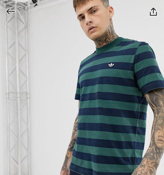 Adidas originals stripe outlet tee