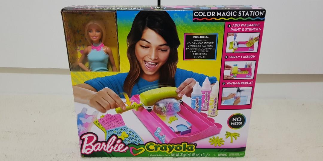 Barbie crayola shop magic station