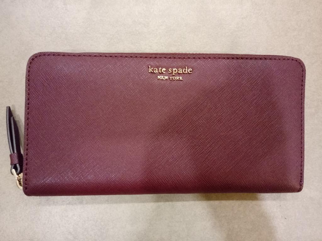 Price drop!] BN Kate Spade Large Cameron wallet in cherrywood (~30