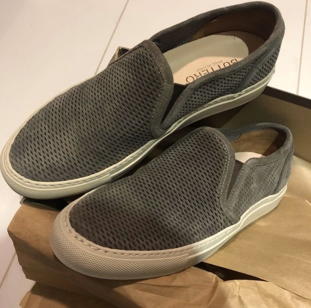 suede leather slip on shoes