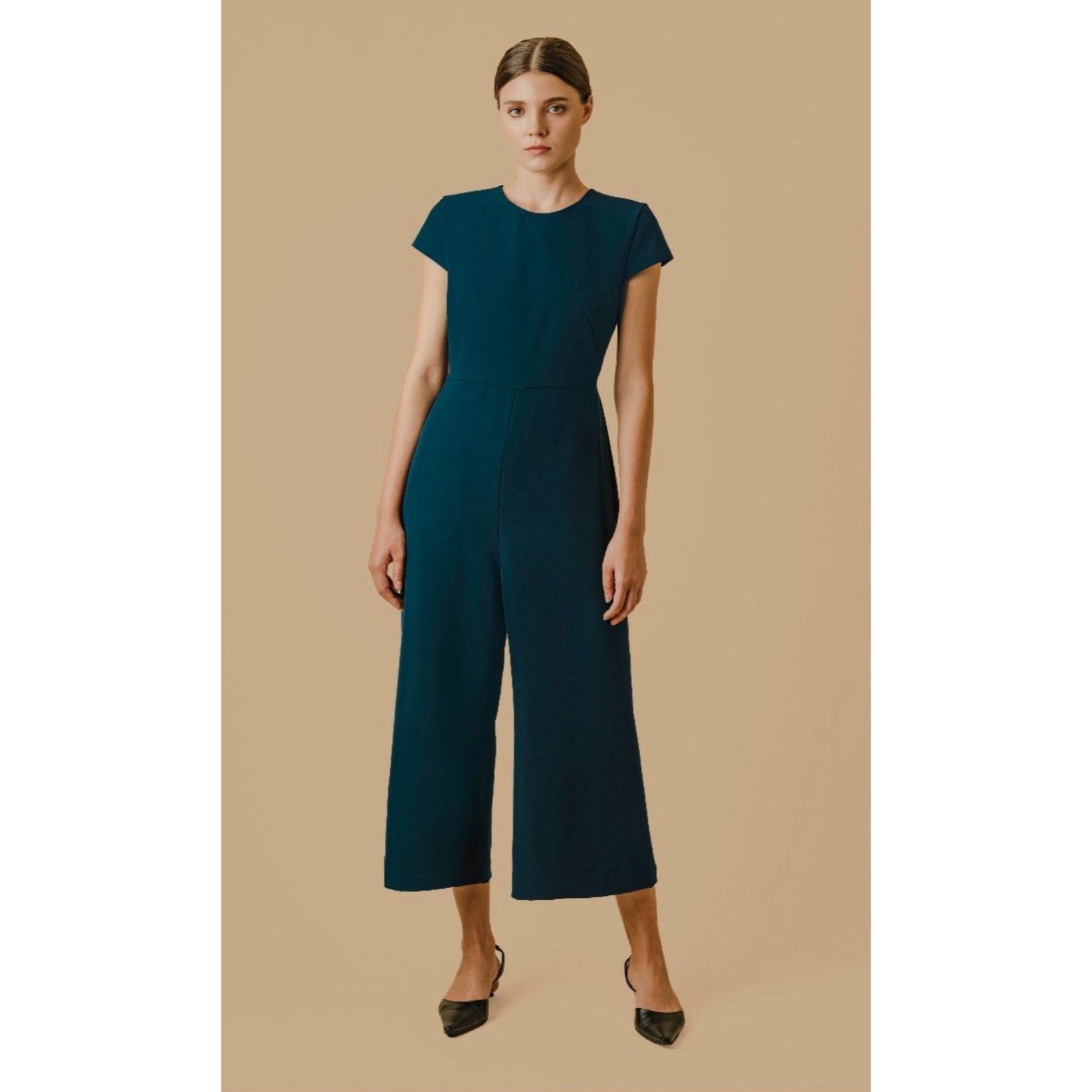 cap sleeve wide leg jumpsuit