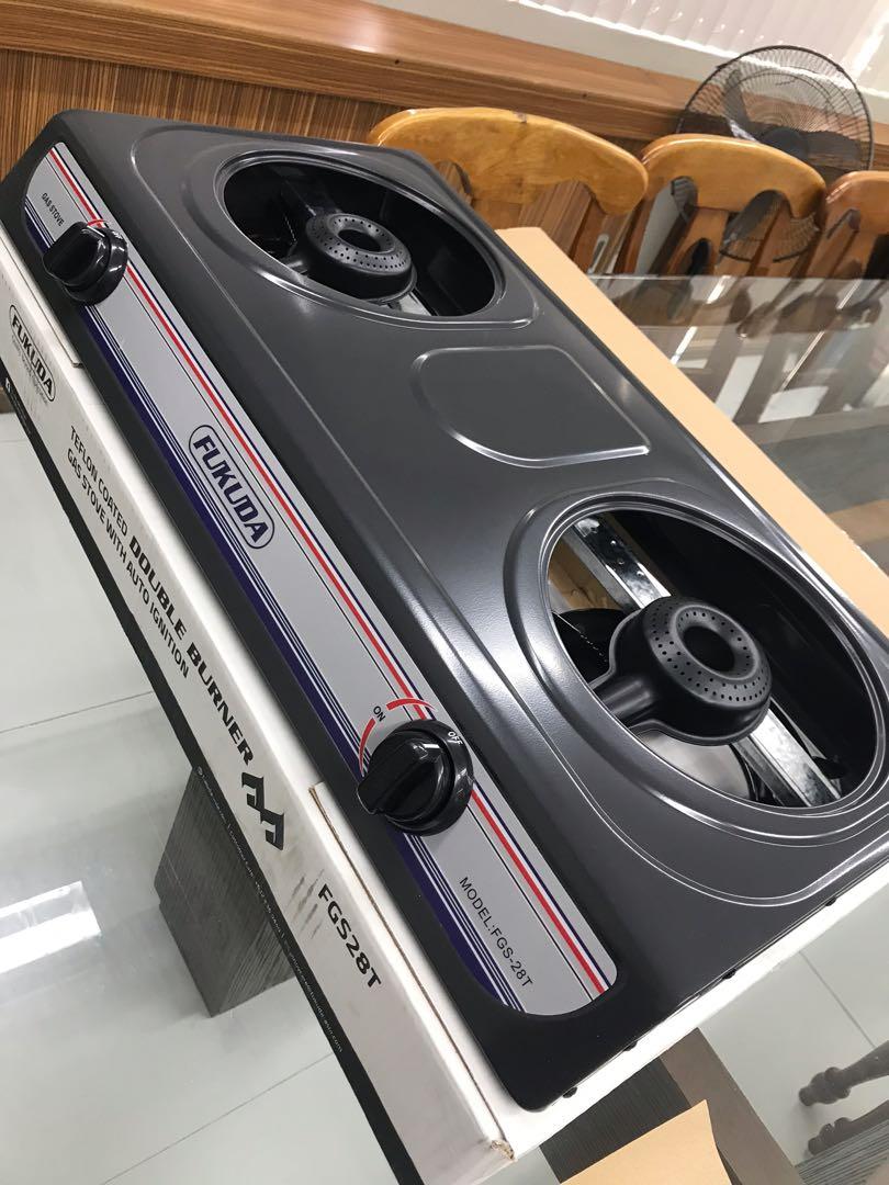 FUKUDA DOBLE BURNER GAS STOVE TEFLON COATED, Community on Carousell