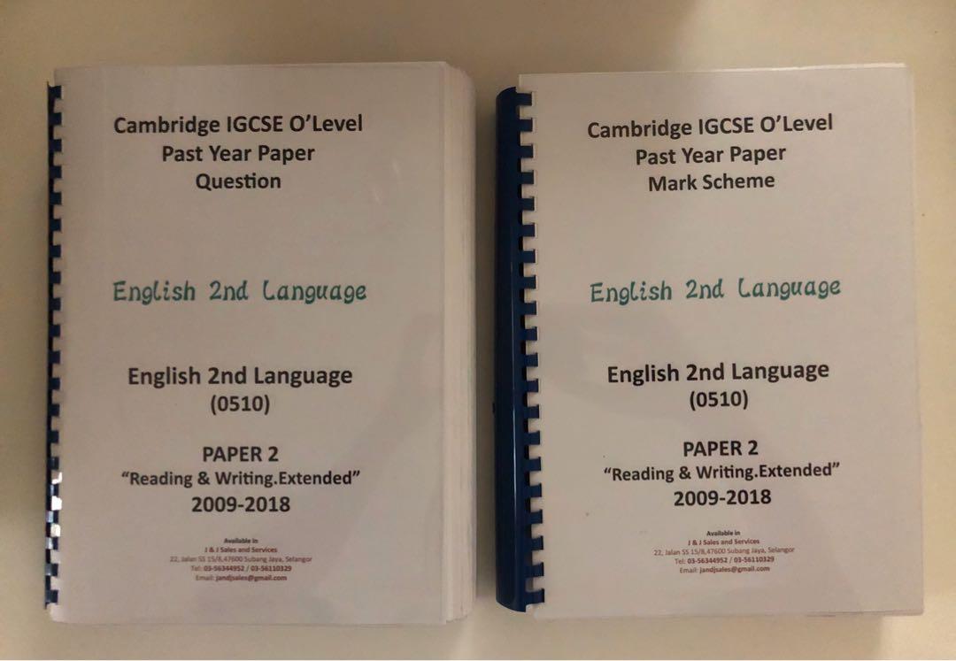 Igcse English As A 2nd Language Paper 2 Past Papers Mark Scheme 2009 2018 Textbooks On Carousell