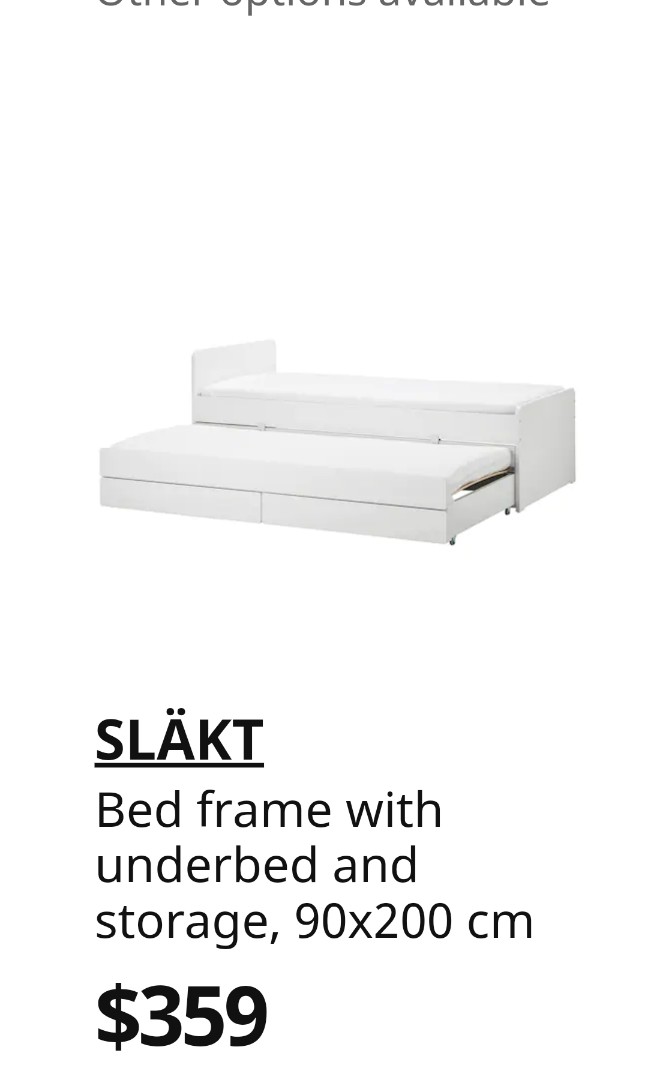 IKEA single pull out bed frame without mattress, Furniture & Home Living, Furniture, Bed Frames