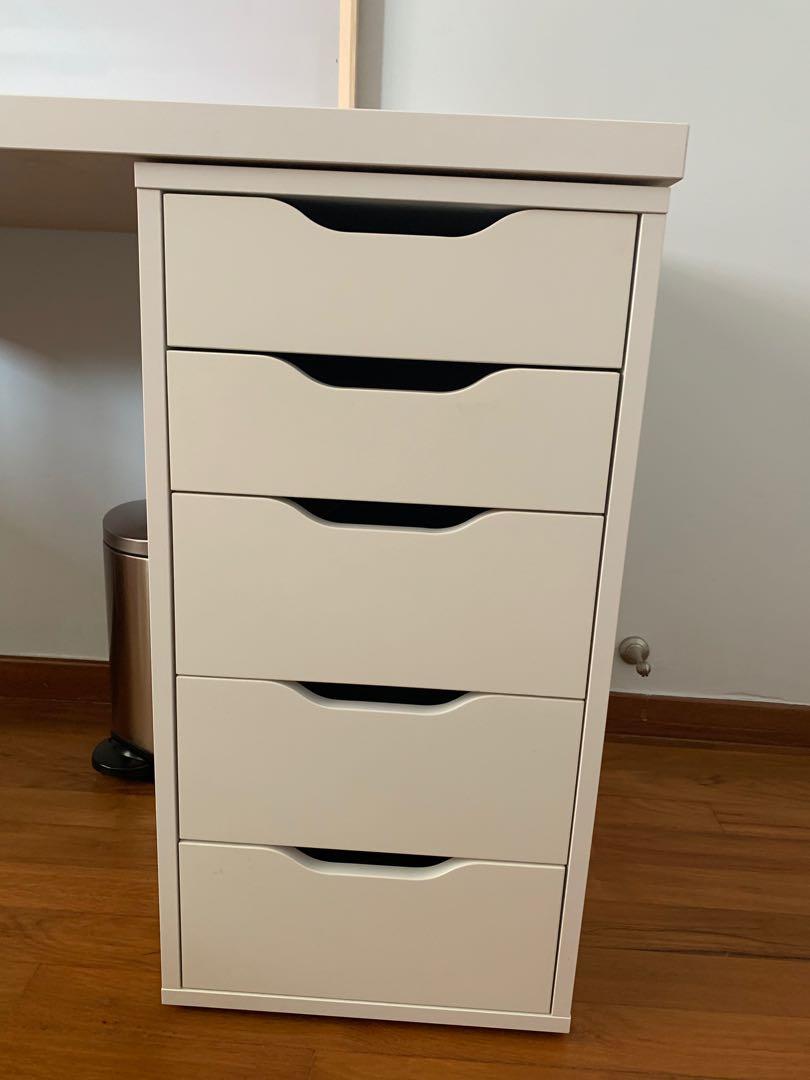 IKEA Study Table + Drawer Unit, Furniture & Home Living, Furniture
