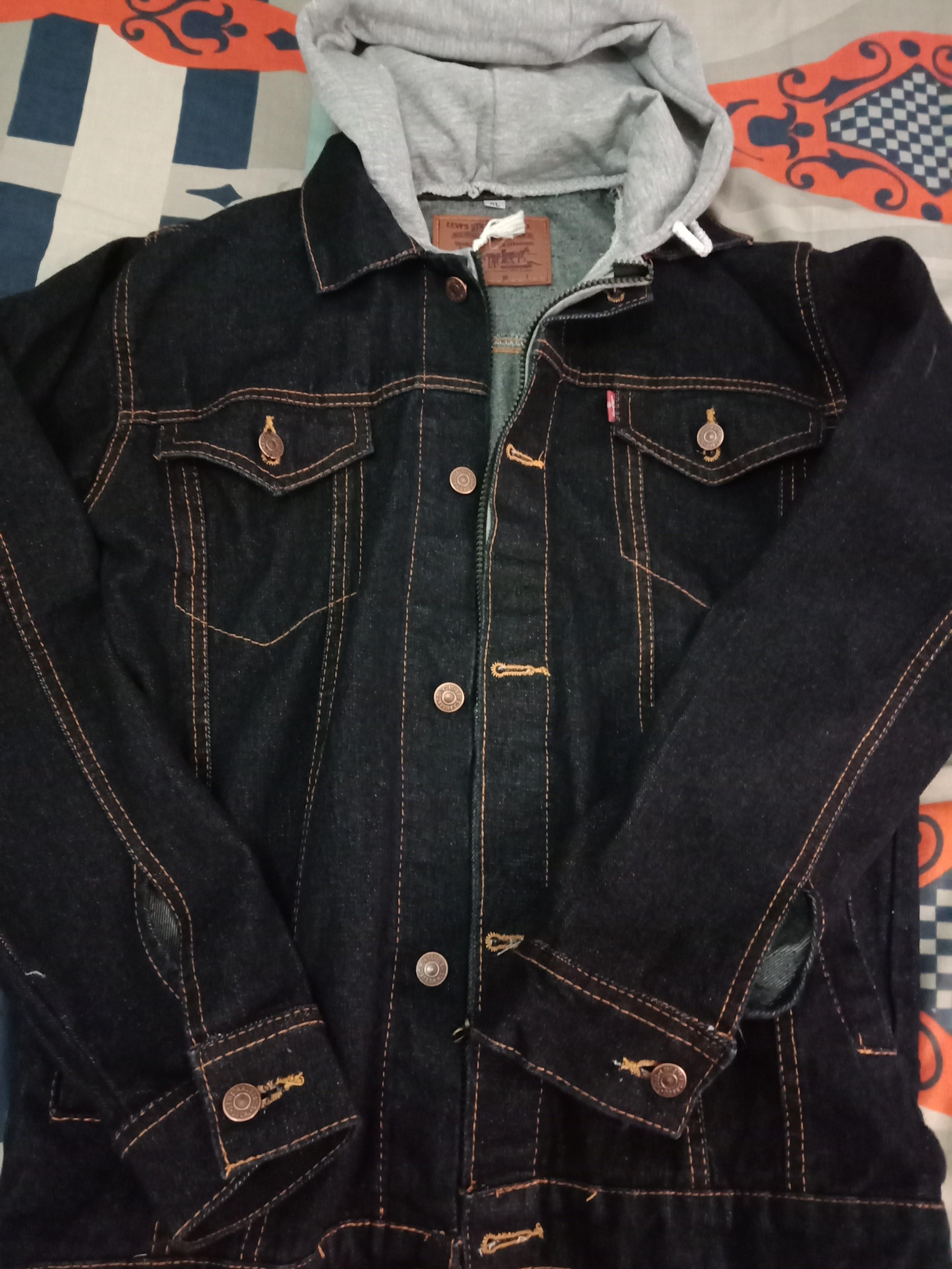Jaket Jeans Hoodie Levi's Warna Hitam 
